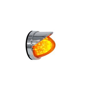 ATM - 1060CAV - PLAFON ATM 9 LEDS AMBAR REPUESTO DE ZEPELIN REDONDO 7.2 X 9.3 CM VICERA CROMADA 12-24V