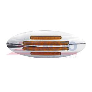 TRUX - TLED-FGA - PLAFON TRUX 32 LEDS AMBAR OVALADO 6.6" X 2.13" BISEL CROMADO 12V