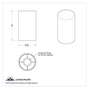 UNITED PACIFIC - UNITED PACIFIC - 10013 - TAPAS DE TUERCAS DE CILINDRO DE PLÁSTICO CROMADO DE 33 MM X 3-1/2" - ROSCADAS (CAJA DE COLOR DE 10) - Image 7