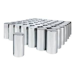 UNITED PACIFIC - 10034CB - TAPAS DE TUERCA DE CILINDRO ALTAS DE PLÁSTICO CROMADO DE 33 MM X 4-1/4" - ROSCABLES (PAQUETE DE 60)