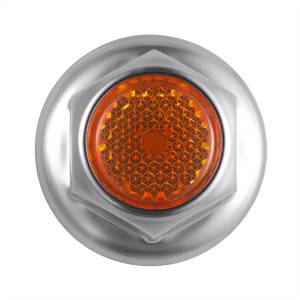 UNITED PACIFIC - 10038 - TAPA DE TUERCA REFLECTOR DE ACERO CROMADO DE 33 MM X 2" CON BRIDA - ÁMBAR