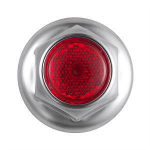 UNITED PACIFIC - 10039 - TAPA DE TUERCA REFLECTOR DE ACERO CROMADO DE 33 MM X 2" CON BRIDA - ROJO
