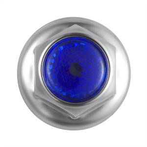UNITED PACIFIC - 10041 - TAPA DE TUERCA REFLECTOR DE ACERO CROMADO DE 33 MM X 2" CON BRIDA - AZUL