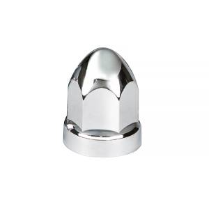 UNITED PACIFIC - 10049B - TAPA DE TUERCA DE BALA DE PLÁSTICO CROMADA DE 33 MM X 2-3/4" CON BRIDA - A PRESIÓN (A GRANEL)