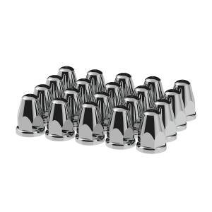 UNITED PACIFIC - 10060 - TAPAS DE TUERCA DE BALA DE PLÁSTICO CROMADO DE 33 MM X 2-5/8" CON BRIDA - A PRESIÓN (CAJA DE 20)
