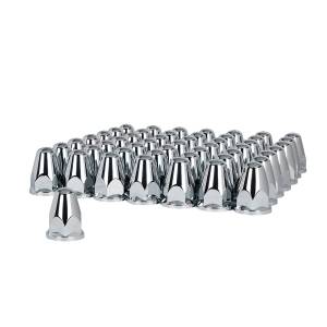 UNITED PACIFIC - 10060CB - TAPAS DE TUERCA DE BALA DE PLÁSTICO CROMADO DE 33 MM X 2-5/8" CON BRIDA - A PRESIÓN (PAQUETE DE 60)