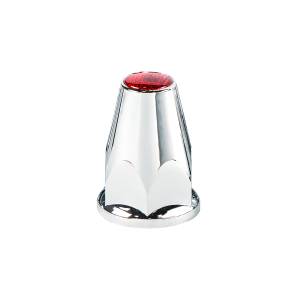 UNITED PACIFIC - UNITED PACIFIC - 10071 - TAPAS DE TUERCAS DE PLÁSTICO CROMADAS DE 33 MM X 2-3/4" CON BRIDA - A PRESIÓN - REFLECTOR ROJO (PAQUETE DE 20) - Image 2