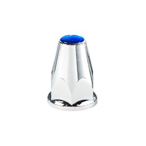UNITED PACIFIC - UNITED PACIFIC - 10073 - TAPAS DE TUERCAS DE PLÁSTICO CROMADAS DE 33 MM X 2-3/4" CON BRIDA - A PRESIÓN - REFLECTOR AZUL (CAJA DE COLOR DE 20) - Image 2