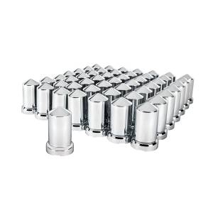 UNITED PACIFIC - 10117CB - TAPAS DE TUERCA PUNTADAS DE PLÁSTICO CROMADO DE 33 MM X 3-3/16" CON BRIDA - A PRESIÓN (PAQUETE DE 60)