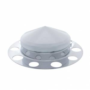 UNITED PACIFIC - 10124 - TAPA DE EJE DELANTERO PUNTA CROMADA DE 3 PIEZAS CON TAPA DE TUERCA DE 1-1/2" - RUEDA DE ACERO