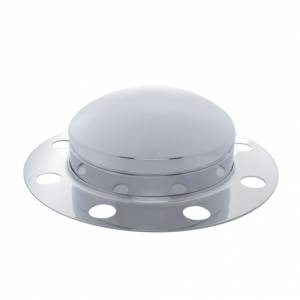 UNITED PACIFIC - 10130 - KIT DE 3 TAPAS DE EJE DELANTERO CROMADO DOMO PARA RUEDA DE ACERO/ALUMINIO