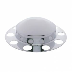 UNITED PACIFIC - 10131 - KIT DE 2 CUBIERTAS DE EJE DELANTERO DOMO CROMADO PARA TAPA DE TUERCA DE 1-1/2" - RUEDA DE ACERO (PAQUETE DE 2)