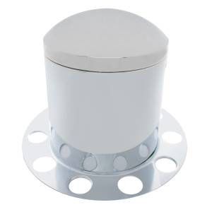 UNITED PACIFIC - 10212 - CUBIERTA CROMADA DEL EJE TRASERO KIT DE 3 PIEZAS PARA TAPA DE TUERCA DE 1-1/2" - RUEDA DE ACERO