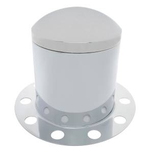 UNITED PACIFIC - 10221 - TAPA CROMADA DEL EJE TRASERO KIT DE 3 PIEZAS PARA TAPA DE TUERCA DE 33 MM - RUEDA DE ACERO/ALUMINIO (10 AGUJEROS)