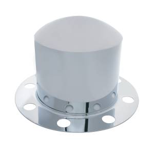 UNITED PACIFIC - 10222 - CUBIERTA CROMADA DEL EJE TRASERO KIT DE 2 PIEZAS PARA TAPA DE TUERCA DE 33 MM - RUEDA DE ACERO/ALUMINIO (8 AGUJEROS)