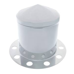 UNITED PACIFIC - 10226 - TAPA DE EJE TRASERO PUNTA CROMADA KIT DE 3 PIEZAS PARA TAPA DE TUERCA DE 33 MM - RUEDA DE ACERO/ALUMINIO (10 AGUJEROS)