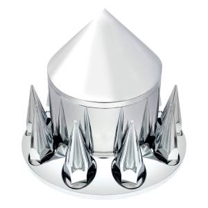 UNITED PACIFIC - 10243 - TAPA DE EJE TRASERO SPIKE CON TAPAS DE TUERCAS ROSCADAS SPIKE DE 33MM - CROMADA