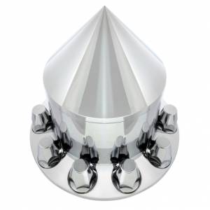 UNITED PACIFIC - 10249 - TAPA DE EJE TRASERO SPIKE CON TAPAS DE TUERCAS ROSCABLES SUPERIORES PLANAS DE 33 MM - CROMADA
