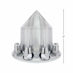 UNITED PACIFIC - UNITED PACIFIC - 10249 - TAPA DE EJE TRASERO SPIKE CON TAPAS DE TUERCAS ROSCABLES SUPERIORES PLANAS DE 33 MM - CROMADA - Image 5
