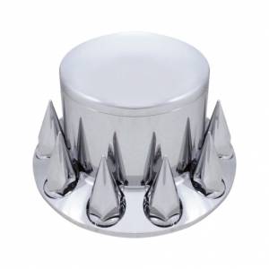UNITED PACIFIC - 10275 - TAPA DE EJE TRASERO DOMO CON TAPAS DE TUERCAS ROSCABLES DE PICO DE 33 MM - CROMADA