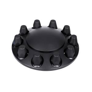 UNITED PACIFIC - 10334 - TAPA EJE DELANTERO DOMO CON TAPAS DE TUERCA DE ROSCA ESTÁNDAR DE 33MM - NEGRO MATE (CAJA DE COLOR)