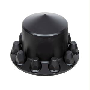 UNITED PACIFIC - 10340 - TAPA DE EJE TRASERO PUNTA CON TAPAS DE TUERCAS DE ROSCA ESTÁNDAR DE 33 MM - NEGRO MATE