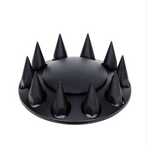 UNITED PACIFIC - 10341 - TAPA DE EJE DELANTERO DOMO CON TAPAS DE TUERCAS ROSCABLES DE PICO DE 33 MM - NEGRO MATE