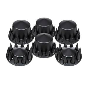 UNITED PACIFIC - 10355 - KIT COMBINADO DE TAPAS DE EJE PUNTADAS CON TAPAS DE TUERCAS ROSCABLES DE PICO DE 33 MM Y HERRAMIENTA PARA TAPAS DE TUERCA - NEGRO MATE