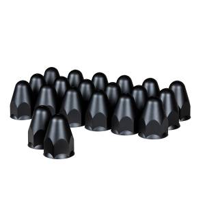 UNITED PACIFIC - 10361 - TAPAS DE TUERCA DE BALA DE PLÁSTICO PINTADO EN NEGRO MATE DE 1-1/2" X 2-3/4" - A PRESIÓN (CAJA DE COLOR DE 20)