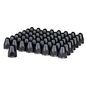 UNITED PACIFIC - 10361CB - TAPAS DE TUERCA DE BALA DE PLÁSTICO PINTADO EN NEGRO MATE DE 1-1/2" X 2-3/4" - A PRESIÓN (CAJA DE COLOR DE 60)