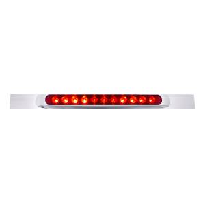 UNITED PACIFIC - UNITED PACIFIC - 10392 - PLACA DE GUARDABARROS SUPERIOR CROMADA CON BISEL Y BARRA DE LUCES DE 11 LED DE 17" - LED ROJO/LEENTE ROJA (CADA UNO) - Image 3
