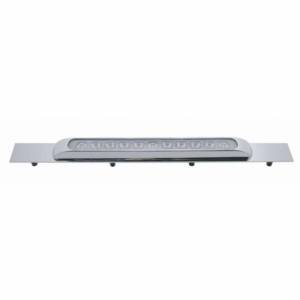 UNITED PACIFIC - 10393 - PLACA DE GUARDABARROS SUPERIOR CROMADA CON BISEL Y BARRA DE LUCES DE 11 LED DE 17" - LED ÁMBAR/LENTE TRANSPARENTE (CADA UNO)