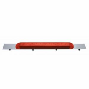 UNITED PACIFIC - 10396 - PLACA DE GUARDABARROS SUPERIOR CROMADA CON BARRA DE LUCES DE 11 LED DE 17" - LED ROJO/LENTE ROJA (CADA UNO)