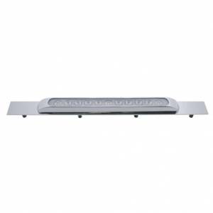 UNITED PACIFIC - 10397 - PLACA DE GUARDABARROS SUPERIOR CROMADA CON BARRA DE LUCES DE 11 LED DE 17" - LED ÁMBAR/LENTE TRANSPARENTE (CADA UNO)