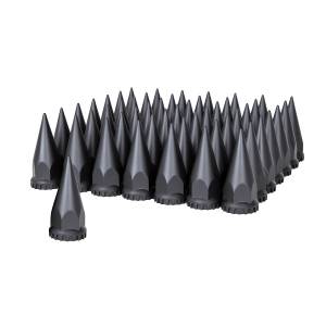 UNITED PACIFIC - 10548CB - TAPAS DE TUERCAS DE ESPIGA NEGRAS MATE DE 33 MM X 4-3/4" CON BRIDA, ROSCADAS (PAQUETE DE 60)