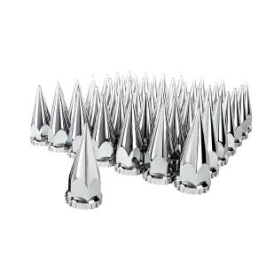 UNITED PACIFIC - 10569CB - TAPAS PARA TUERCA SUPER SPIKE CROMADAS DE 33 MM X 4-3/4" - ROSCADAS (PAQUETE DE 60)