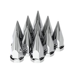UNITED PACIFIC - 10570 - TAPAS DE TUERCA SUPER SPIKE DE PLÁSTICO CROMADO DE 33MM X 4 7/8" - A PRESIÓN (CAJA DE 10)