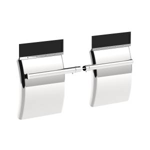 UNITED PACIFIC - 10636 - GUARDABARROS CUARTO DE INOXIDABLE 430 DE 24" X 24" CON JUEGO DE SOPORTE DE TUBO (PAR)