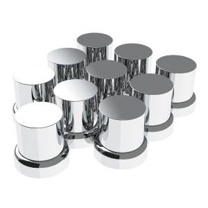 UNITED PACIFIC - 10772 - TAPAS DE TUERCAS SUPERIORES PLANAS DE PLÁSTICO CROMADO DE 33 MM X 2" CON BRIDA - A PRESIÓN (PAQUETE DE 10)