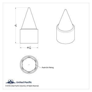 UNITED PACIFIC - UNITED PACIFIC - 10779 - TAPAS DE TUERCA DE PLÁSTICO CROMADAS DE 1-1/2" X 4-1/4" - A PRESIÓN (PAQUETE DE 10) - Image 7