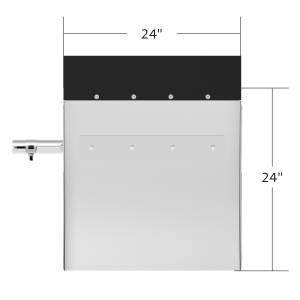 UNITED PACIFIC - UNITED PACIFIC - 10906 - GUARDABARROS CUARTO DE ACERO INOXIDABLE 430 DE 24" X 24" CON JUEGO DE SOPORTE PARA TUBO - PARED LATERAL DE 4" - Image 10