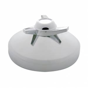 UNITED PACIFIC - 11132 - TAPACUBOS TRASERO CROMADO DE 8" CON GIRADOR DE 3 BARRAS - BARRAS OSCILANTE IZQUIERDAS