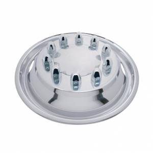 UNITED PACIFIC - 20305 - JUEGO DE SIMULADOR DE RUEDA DELANTERA DE ACERO INOXIDABLE DE 22-1/2" DE EXTERIOR - 2 AGUJEROS DE VENTILACIÓN, PILOTO POR ESPÁRRAGO