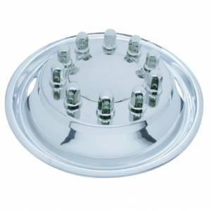 UNITED PACIFIC - 20315 - JUEGO DE SIMULADOR DE RUEDA DELANTERA DE ACERO INOXIDABLE DE 22-1/2" DE EXTERIOR - 2 AGUJEROS DE VENTILACIÓN, PILOTO POR BUJE
