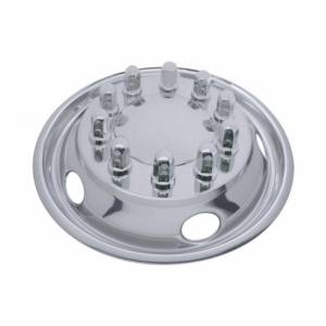 UNITED PACIFIC - 20317 - JUEGO DE SIMULADOR DE RUEDA DELANTERA DE ACERO INOXIDABLE DE 22-1/2" DE EXTERIOR - 5 AGUJEROS DE VENTILACIÓN, PILOTO POR BUJE