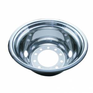 UNITED PACIFIC - 20355 - TAPA DE RUEDA TRASERA DE ACERO INOXIDABLE DE 22-1/2" DE EXTERIOR SOLAMENTE - 2 AGUJEROS DE VENTILACIÓN, PILOTO POR BUJE