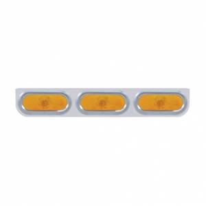 UNITED PACIFIC - 20384 - SOPORTE DE LUCES DE INOXIDABLE CON 3 LUCES Y VISORES OVALADOS DE 6" - LENTE ÁMBAR