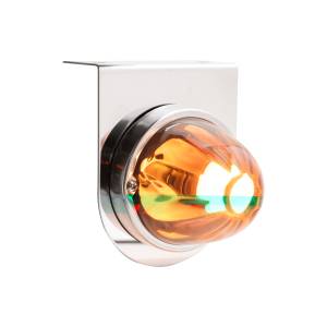 UNITED PACIFIC - 20400 - LUZ DE SANDÍA DE VIDRIO DE DOBLE FUNCIÓN CON KIT DE SOPORTE DE LUZ DE ACERO INOXIDABLE CON BOMBILLA LED-ÁMBAR