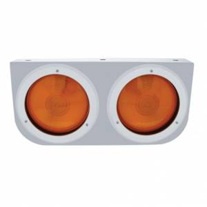 UNITED PACIFIC - 20427 - SOPORTE DE LUZ DE INOXIDABLE CON 2 LUCES Y BISELES DE 4" - LENTE ÁMBAR