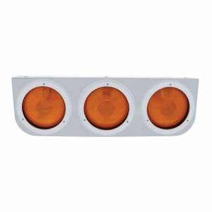 UNITED PACIFIC - 20430 - SOPORTE DE LUZ DE INOXIDABLE CON 3 LUCES Y BISELES DE 4" - LENTE ÁMBAR